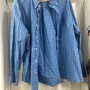 Lands' End Sky Blue Checkered Shirt